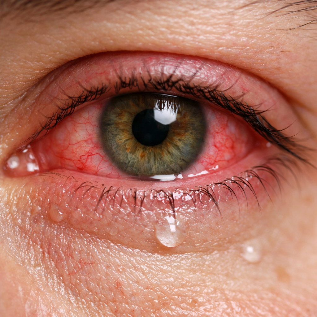Occhio colpito da Allergia: arrossamento e iperlacrimazione